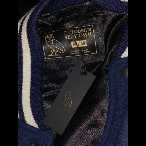 OVO Team Owl Varsity Jacket - Navy Blue NWT - Picture 3 of 3